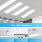 1x4 LED Flat Panel Light Surface Mount, 5CCT 3000K/3500K/4000K/5000K/6500K, TRIAC Dimmable, 30W/40W/50W, 6250 Lumens, 120V, Flush or Drop Ceiling Mount for Office, Kitchen, Garage