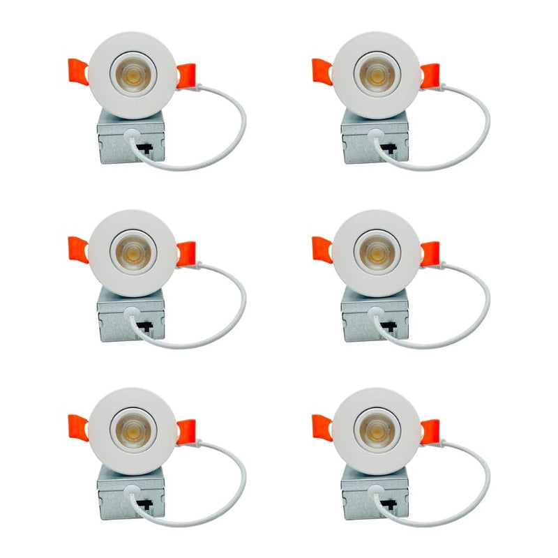 2 inch 5CCT LED Gimbal Led Recessed Light with Junction Box, 40deg Beam Angle and 30deg Tilted smoothly Eyeball Light, 120V Triac Dimmable, 2.7K/3K/3.5K/4K/5K, CRI>90, 750LM, 10W UL Listed