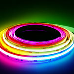 Waterproof RGB COB LED Strip Light 16.4FT (5M) 12V Dot-Free Seamless Glow, 840 LEDs/m, Color Changing, IP68 Outdoor/Indoor, UL Listed, 10mm, Dimmable, CRI 80+, 50,000 Hrs Lifespan