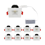 2" LED Square Recessed Downlight With Junction Box, 8W 700 Lumens, 5CCT Selectable 2700K/3000K/3500K/4000K/5000K, AC120V TRIAC/ELV Dimmers, IC Rated, CRI 90+ Wet Location, Recessed Ceiling, ETL Listed