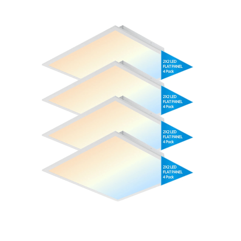 2x2 LED Flat Panel Light, 20W-40W Selectable, 5CCT 3000K-6500K, Dimmable Drop Ceiling Lights, 2500-5000 Lumens, ETL DLC Listed