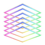 2x2 LED Panel Light – RGB Multicolor Edge-Lit, 40W 4400LM, Smart Wi-Fi Drop Ceiling Light, Remote & App Controlled, Works With Alexa/Google (6 Pack)