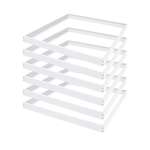 2x2 LED Panel Light Surface Mount – 6 Pack, Aluminum 2x2FT Ceiling Frame Kit with Screws, Easy Install, Durable White Frame for Flat Panel Lights