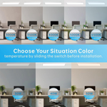 2x2FT LED Flat Panel Light Surface Mount Ceiling Light, 5CCT 3000K/3500K/4000K/5000K/6500K 120V TRIAC Dimmable, 50W 6250Lumens, Flush Mount or Drop Ceiling for Office, Kitchen Garage, 2 Pack