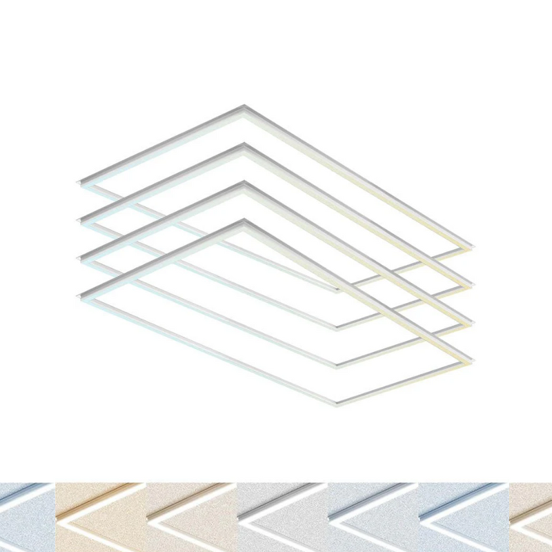 2x4 FT Edge-Lit Frame And T-Grid LED Panel Lights,5CCT Selectable 3000K-6500K, 5200/6500/7800LM,40W/50W/60W Switch, Grid Drop Ceiling Lights,0-10V Dimmable,Damp Rated,100-277V,ETL Listed DLC Premium