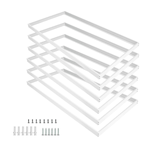 2x4 LED Flat Panel Light Surface Mount – Aluminum 2x4 Ceiling Frame with Mounting Screws, Easy Install, Durable White Frame for Ceiling Lights 6 Pack