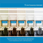 2x4 LED Flat Panel Troffer Lights, 5CCT 3000K-6500K, 30W-72W Dimmable, 3750-9000Lumens, Recessed Drop Ceiling Light Fixture For Office, ETL DLC, 120-277V