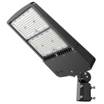 300W LED Parking Lot Light, 1000W Metal Halide Equivalent, 40,500 Lumens, 5000K Cool White, Type III-M Distribution, Dimmable 1-10V, IP65 Waterproof, Bronze Housing, Inbuild Photocell, DLC 5.1 Premium, 120-277V, 5-Year Warranty