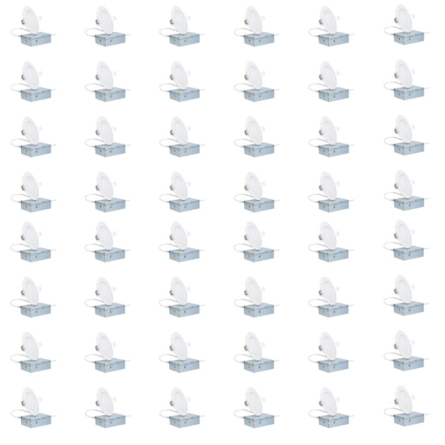 LED Recessed Ceiling Lights, 4 Inch Dimmable 5CCT Ultra-Thin With Junction Box, 9W Canless Slim Panel Downlight, 2700K-5000K, IC Rated, ETL