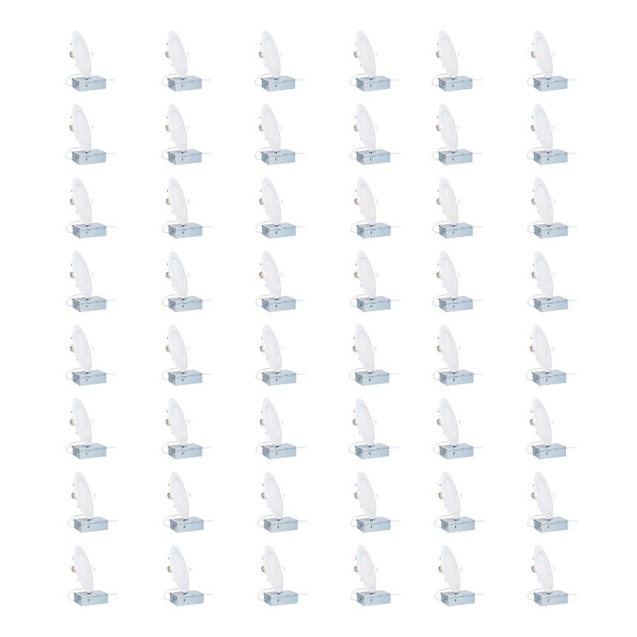 6 Inch 5CCT Ultra-Thin LED Recessed Ceiling Light with Junction Box, 12W Dimmable Slim Wafer Downlight, 2700K-5000K, IC Rated, ETL