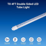 4ft LED Shop Lights, 28W T8 Double-Sided Tube, 6500K Cool White, R17D Rotatable Base, Ballast Bypass – Ideal for Commercial Signs and Indoor Lighting