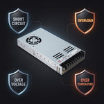 LRS-600 600W Single Output Switching Power Supply - 90-264VAC Input, UL/CE/RoHS Certified, 86-92% Efficiency, Multi-Voltage Output, Compact 41mm Low-Profile, Industrial Grade, 3-Year Warranty
