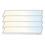 1x4 LED Flat Panel Light Surface Mount, 5CCT 3000K/3500K/4000K/5000K/6500K, TRIAC Dimmable, 30W/40W/50W, 6250 Lumens, 120V, Flush or Drop Ceiling Mount for Office, Kitchen, Garage