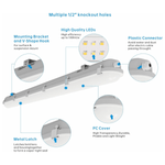 4FT LED Vapor Tight Light Fixtures 60W/50W/40W/30W Adjustable, 3K/3.5K/4K/5K/6.5K 5CCT Selectable, Dimmable IP65 Vapor Proof Lighting For Shop Light For Parking Carport Car Wash,ETL Listed