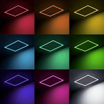 2x2 LED Panel Light – RGB Multicolor Edge-Lit, 40W 4400LM, Smart Wi-Fi Drop Ceiling Light, Remote & App Controlled, Works With Alexa/Google (6 Pack)