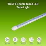 6FT LED Shop Light, 40W Tube Light Bulb, 6500K Cool White, R17D Double-Sided, 360° Rotatable Base, Ballast Bypass – Ideal for Shop/Sign Lighting