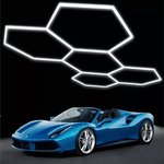 LED Garage Lights – 192W Hexagon LED Shop Ceiling Lamp, 23040LM, 6500K Daylight, Linkable Plug-In Fixture for Workshop, Gym, Car Care, Warehouse, LED Lighting for Garage Ceiling