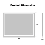 LED Bathroom Mirror Lights 48x36 Inch Front & Backlit Lights Vanity Mirror, Wall Mounted Anti-Fog Dimmable LED Makeup Mirror, IP54 3K-6K Warm/Natural/Daylight, Tempered Glass (Horizontal/Vertical) UL