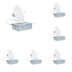 LED Recessed Ceiling Lights, 4 Inch Dimmable 5CCT Ultra-Thin With Junction Box, 9W Canless Slim Panel Downlight, 2700K-5000K, IC Rated, ETL