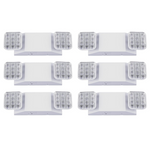 Indoor Emergency Lights with Battery Backup (90 Minutes), 2 Adjustable LED Heads, Wall Mount, Hardwired, Test Switch, Charge Indicator, 120-277V, Fire Resistant (UL 94V-0)