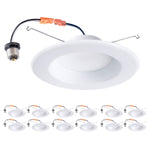 6" LED Retrofit Recessed Downlight, 15W (120W Equivalent), 1100 Lumens, 5CCT Selectable (2700K/3000K/3500K/4000K/5000K), Dimmable, ETL & Energy Star Listed