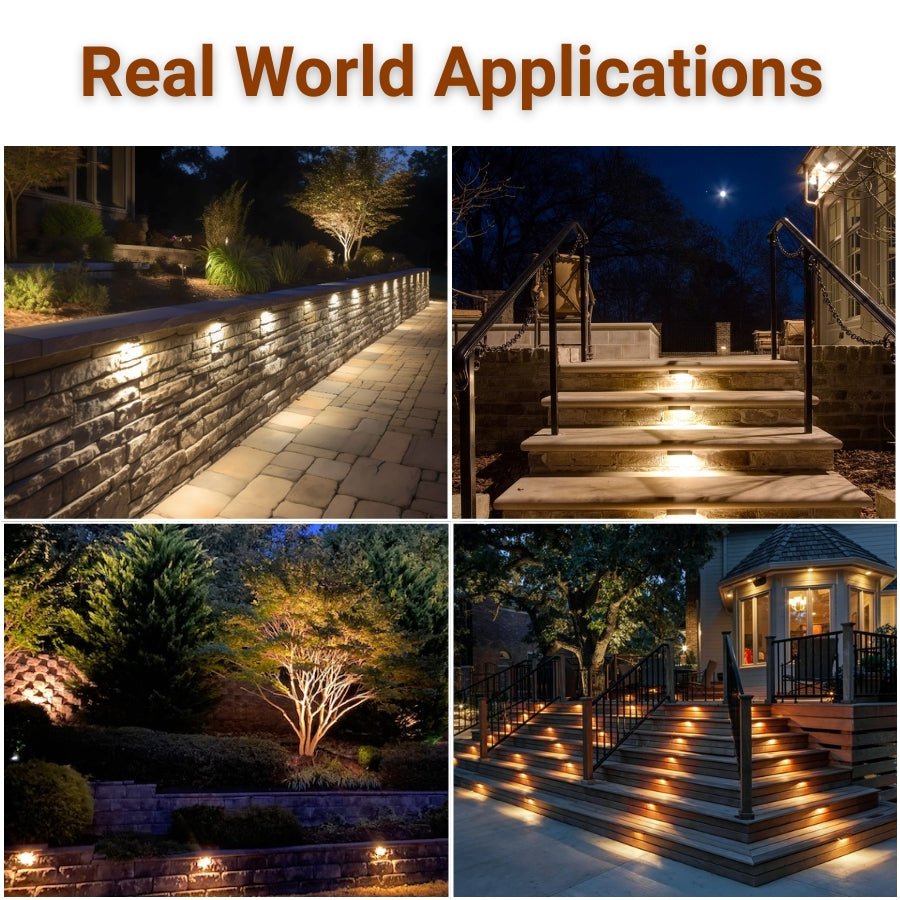 Retaining Wall Lights Under Cap – 7 Inch LED Hardscape Lighting, 4W Low Voltage 12V Step & Paver Light, 5CCT 2700K–6000K Selectable, ETL Listed Outdoor Landscape Light
