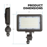 LED Flood Light – Knuckle Mount, Selectable Wattage (30W/40W/50W) & CCT (3000K/4000K/5000K), 7,250 lm, 200W MH Equivalent, IP65 Waterproof, Integrated Photocell, UL/DLC Certified, Dimmable 0-10V, 50,000 Hrs, 5-Year Warranty