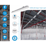 8FT LED Vapor Tight Light Fixtures 120W/110W/100W/90W Adjustable, 3K/3.5K/4K/5K/6.5K 5CCT Selectable, Dimmable IP65 Vapor Proof Lighting For Shop Light For Parking Carport Car Wash,ETL Listed