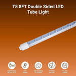 "8ft LED Tube Lights, 50W T8 Double-Sided, 6500K Cool White, R17D Rotatable Base, Ballast Bypass, Waterproof Design – Ideal for Shop Signs, Bus Stops, Hotels & Malls "