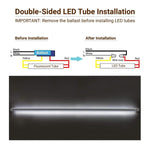 "8ft LED Tube Lights, 50W T8 Double-Sided, 6500K Cool White, R17D Rotatable Base, Ballast Bypass, Waterproof Design – Ideal for Shop Signs, Bus Stops, Hotels & Malls "