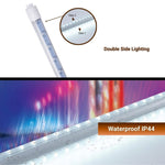 "8ft LED Tube Lights, 50W T8 Double-Sided, 6500K Cool White, R17D Rotatable Base, Ballast Bypass, Waterproof Design – Ideal for Shop Signs, Bus Stops, Hotels & Malls "