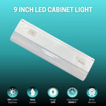 9 Inch LED Under Cabinet Lighting, 4W, 3CCT 3000K/4000K/5000K, 320 Lumens, Hardwired, On/Off Switch, CRI 80+, ETL Certified – Perfect For Kitchen, Vanity, Tiny Home, Makeup Station, Bookshelf, Task, Display, Home Office