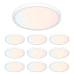 12" Ultra Thin LED Flush Mount Ceiling Light - 24W with 5 Color Temperatures 2700K/3000K/3500K/4000K/5000K – Slim 0.67in Round Surface Mount Fixture – Ideal for Laundry, Closets, Pantries, Hallways & Bathrooms - White Finish