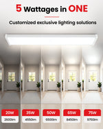 4FT LED Fixture – 20W–75W Adjustable Wattage, 3000K–6500K CCT, 100–277V