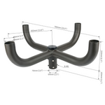 90 Degrees Bullhorn Tenon with 4 Arms Adapter 4 Light fixtures with 2 3/8inch Round Pole, Slip Fitter, Brown Color, Mouting Bracket LED Parking lot Lights, Outdoor LED Shoebox Pole Lights