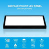 1x2 LED Panel Light Surface Mount – 20W/30W/40W, 5CCT, Triac Dimmable, 2500-5000LM Ceiling Light for Kitchen, Office, Garage Lighting