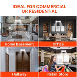 LED Emergency Lights, Commercial Lighting For Business, Power Outages, Offices, With Backup Battery (90 Minutes), Wall Mount, Hard Wired, 110-277V, Fire Resistant (94V-0) UL