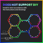 Hexagon Garage Lights RGB – Honeycomb Light With 358 Color Modes, Hex Grid LED Ceiling Lighting, Remote & Smart App Control, IP54 LED Lights For Garage, Gym, Gaming Room, Bar, Party, Hexagon Wall Lights – 24 Pieces