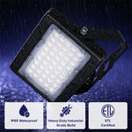 50W Max LED Flood Light with Yoke Mount – Selectable 30W/40W/50W & 3CCT (3000K–5000K), 7,250 Lumens, Photocell, 0-10V Dimmable, IP65, 250W MH Equivalent, UL/DLC Premium, 50,000 Hrs, 3-Year Warranty