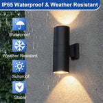 RGBW Outdoor Wall Light with Remote, 72W Up & Down Color Changing LED Sconce, 2700K–6500K Tunable White, IP65 Waterproof Exterior Porch & Patio Light, Die-Cast Aluminum