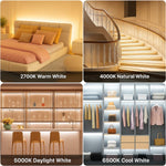 24VDC Dotless Linear COB LED Strip Light 32ft/10m - Tunable CCT 2700K-6500K, 4.5W/ft, High CRI >90, Dimmable, Flicker-Free, Low Voltage 24VDC Indoor Tape Light for Cabinets, Kitchens, Mirrors & DIY Projects  UL Listed