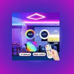 LED Drop Ceiling Lights – 2x4 FT RGB Multicolor Smart Drop Ceiling Light Fixtures, 60W 6600lm, App & Remote Control, Alexa & Google Compatible (6 Pack)