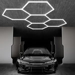 LED Garage Lights – 192W Hexagon LED Shop Ceiling Lamp, 23040LM, 6500K Daylight, Linkable Plug-In Fixture for Workshop, Gym, Car Care, Warehouse, LED Lighting for Garage Ceiling