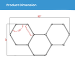 Hexagon Garage Light 128W 15360lumens 6500K 3 Honeycomb Ceiling Hex Lights Hexagon LED Lights For Garage Gym Basement Warehouse Auto Beauty Shop Car Detailing Hair Salon Workshop Lighting