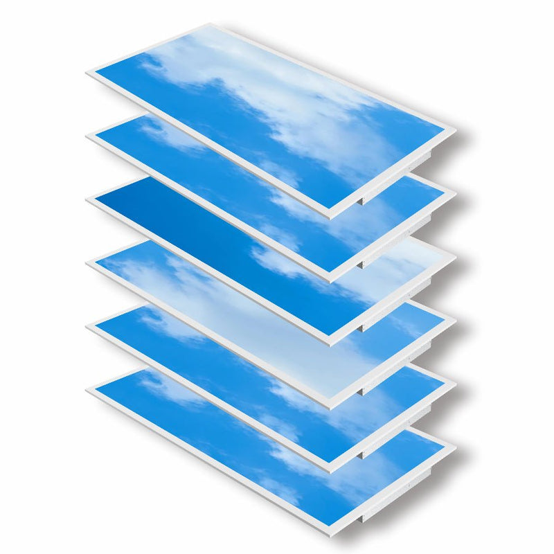 LED Panel Light 2x4 – Sky Panels, 72W 6500K Dimmable Flat Panel, 9000 Lumens, Recessed Drop Ceiling Fixture, 120-277V, ETL Listed (4 Pack)