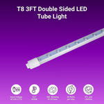 LED Shop Light 3FT 20W Tube, Double-Sided R17D, 360° Rotatable Base, 6500K Cool White, Ballast Bypass, Striped Cover, 100-277V - Ideal for Sign Boards, Shops & Advertisement Lighting