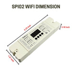 Digital LED Strip Controller SPI02 - 2-in-1 Single Color & CCT, 12-24V DC, 2.4GHz RF Compatible, 2048 Pixels, 4 SPI Outputs, 29 Single Color & 54 CCT Lighting Effects, Memory & Sync Function, for Indoor & Outdoor LED Projects