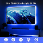 24V COB LED Strip Light RGB 32ft/10m - 840 LEDs/m, 65,000 Hour Lifespan, Color Changing, Dot-Free Indoor Tape Light for Bedroom, Kitchen, Cabinets, TV Backlight, Mirror, Shelves - Flexible, Cuttable (LED Only, No Power Supply Included) - UL Listed