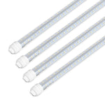 LED Tube Lights – Super Bright 8FT V-Shaped R17D/HO, 80W 10800lm, 270° Angle, 6500K Cool White, 4-Row, Clear Cover, Ballast Bypass, AC100-277V