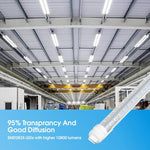LED Tube Lights – Super Bright 8FT V-Shaped R17D/HO, 80W 10800lm, 270° Angle, 6500K Cool White, 4-Row, Clear Cover, Ballast Bypass, AC100-277V